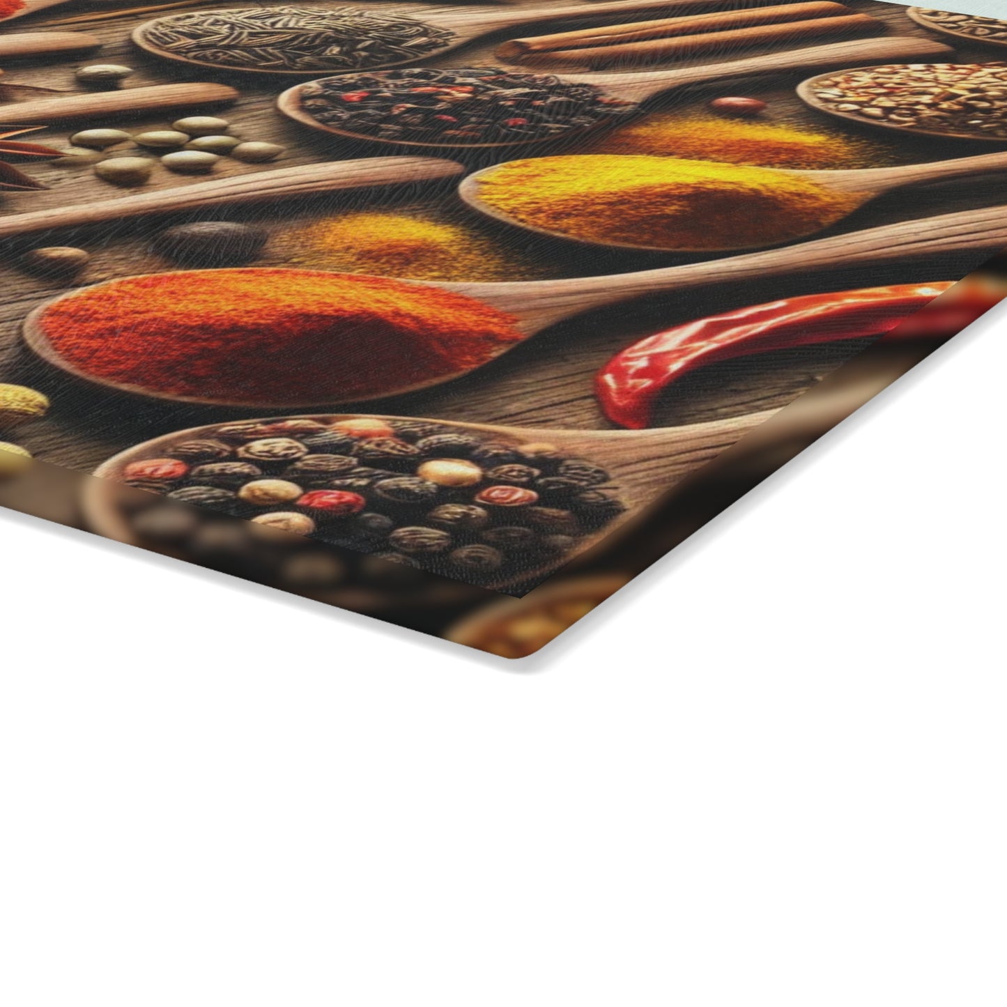 "Spice Symphony Glass Cutting Board – Limited Edition"