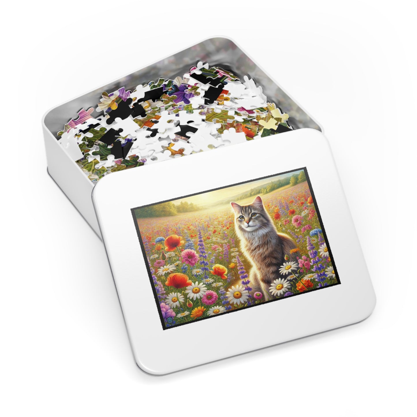 "Sunlit Meadow Cat - 1000 Piece Puzzle"