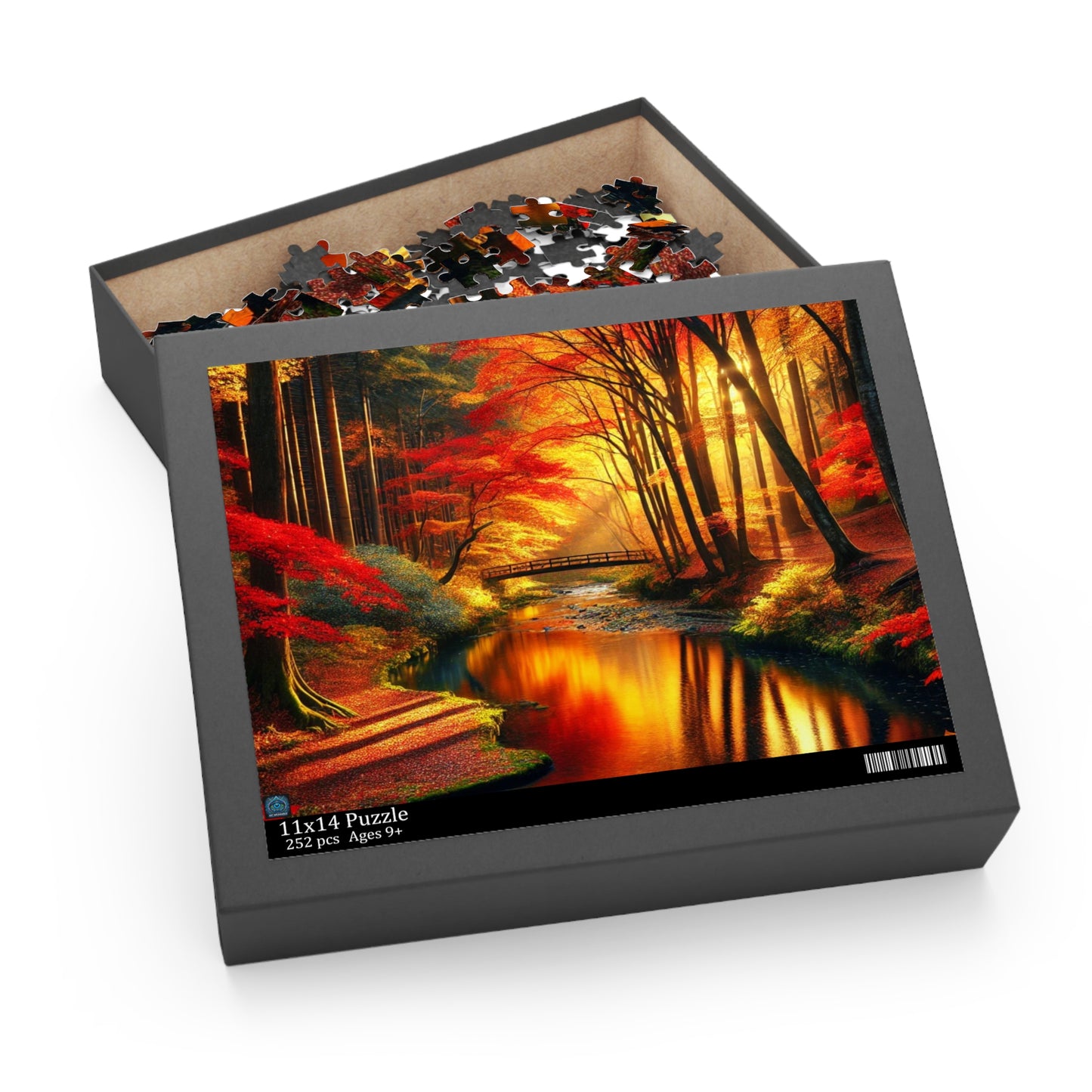 "Golden Bridge Over Autumn Stream - Limited Edition Puzzle"