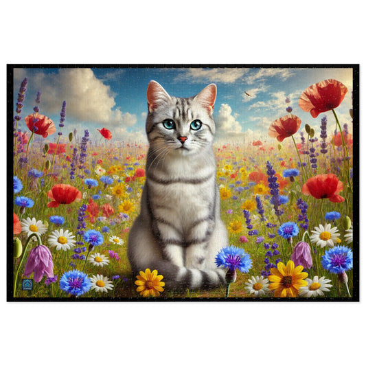 "Serene Meadow Cat - 1000 Piece Puzzle"