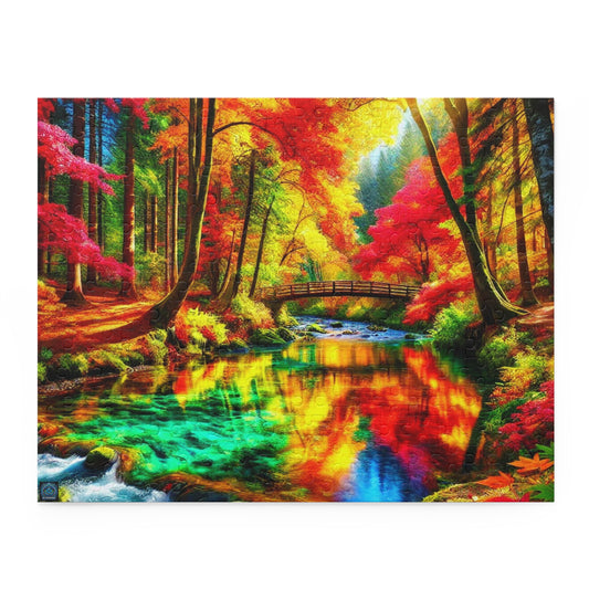 "Rainbow Reflection Autumn Forest - Limited Edition Puzzle"