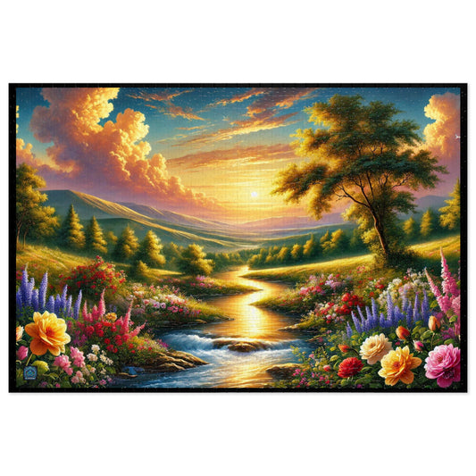 "Golden River Sunset - 1000 Piece Puzzle"