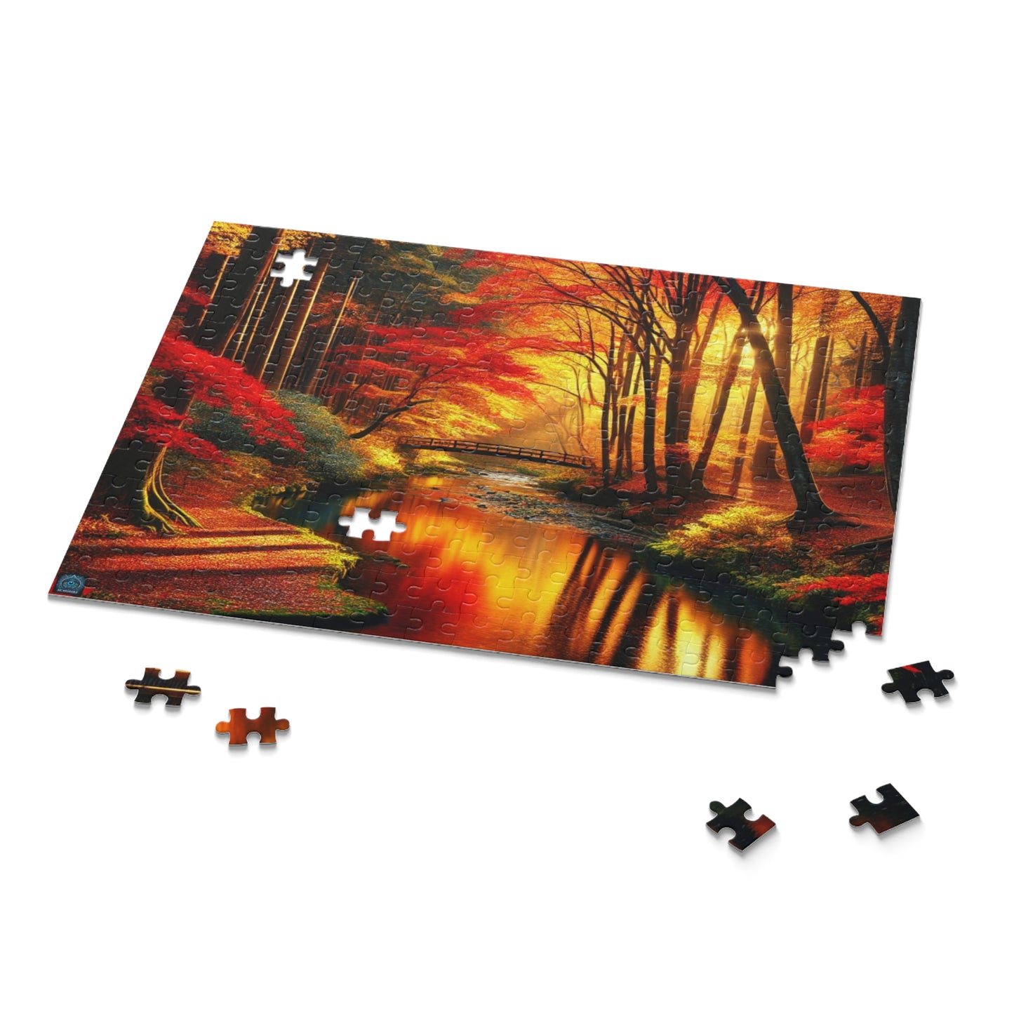 "Golden Bridge Over Autumn Stream - Limited Edition Puzzle"