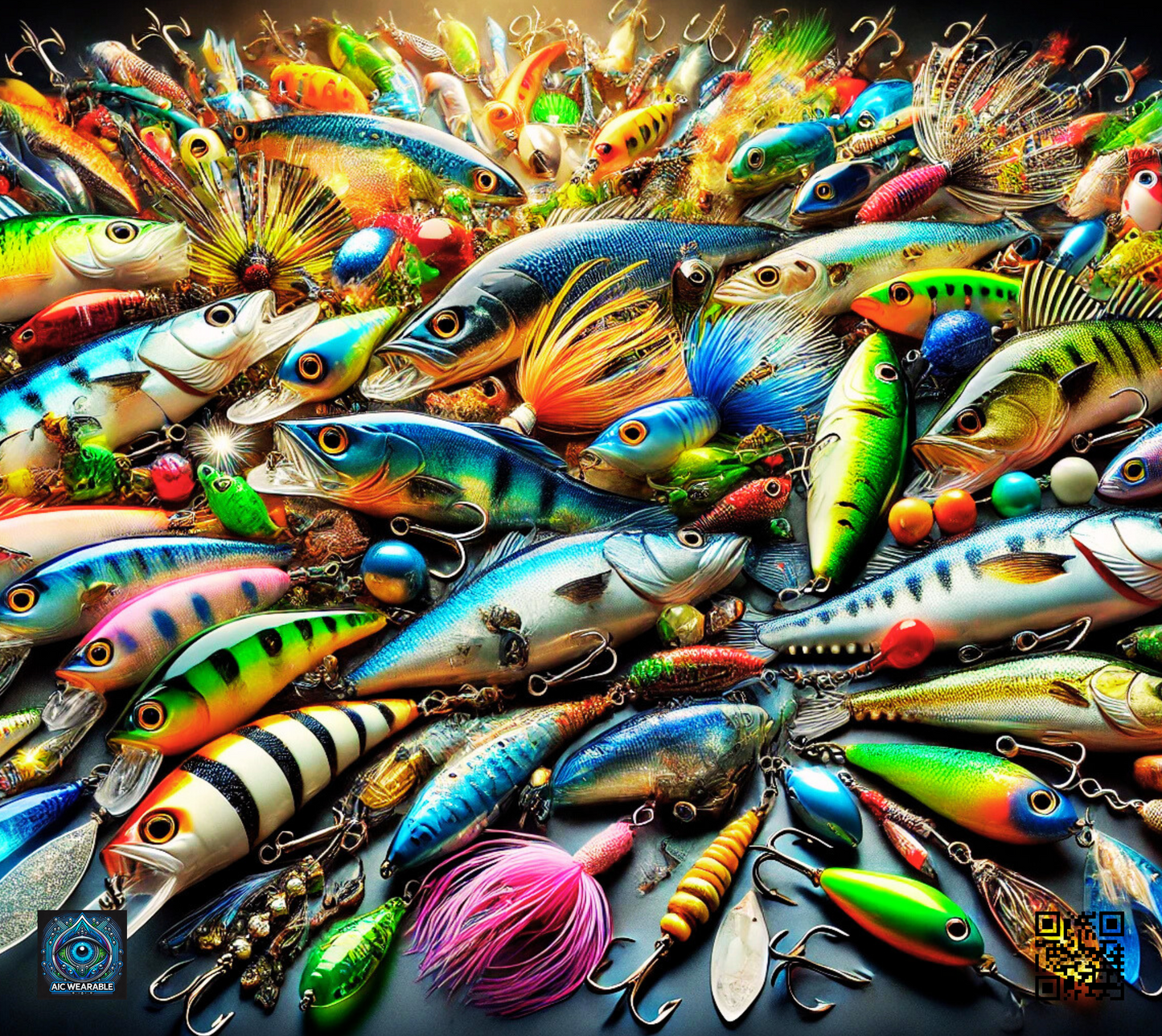 "Vibrant Fishing Lures Collection - Gaming Mouse Pad"