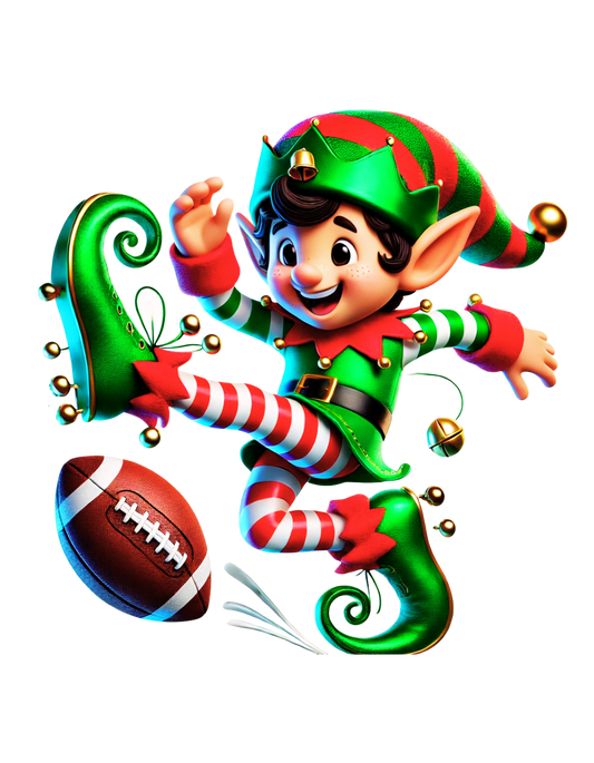 "Elf Touchdown T-Shirt – Score Big this Holiday Season!"