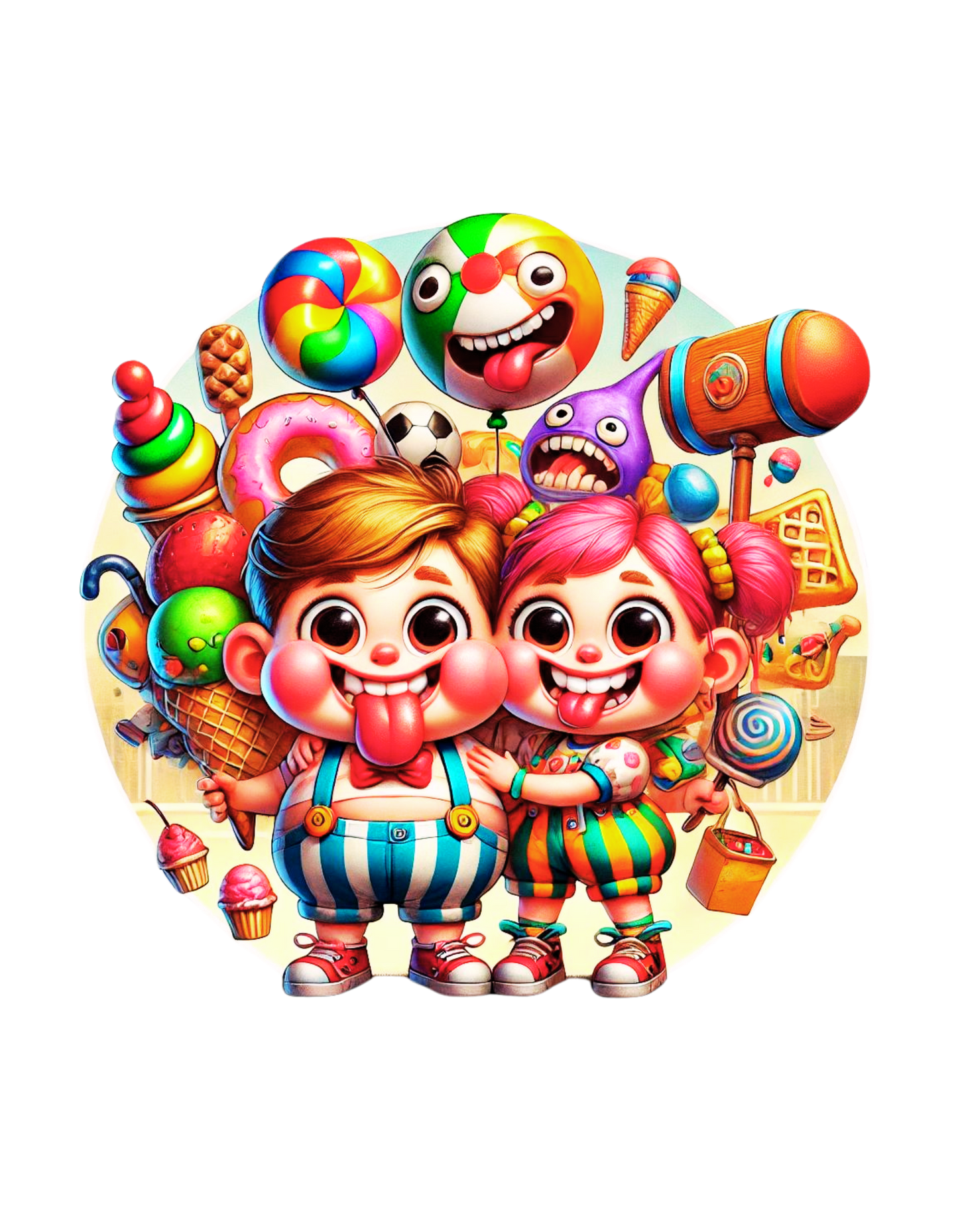 "Candy Chaos - Fun Cartoon Duo Limited Edition T-Shirt"