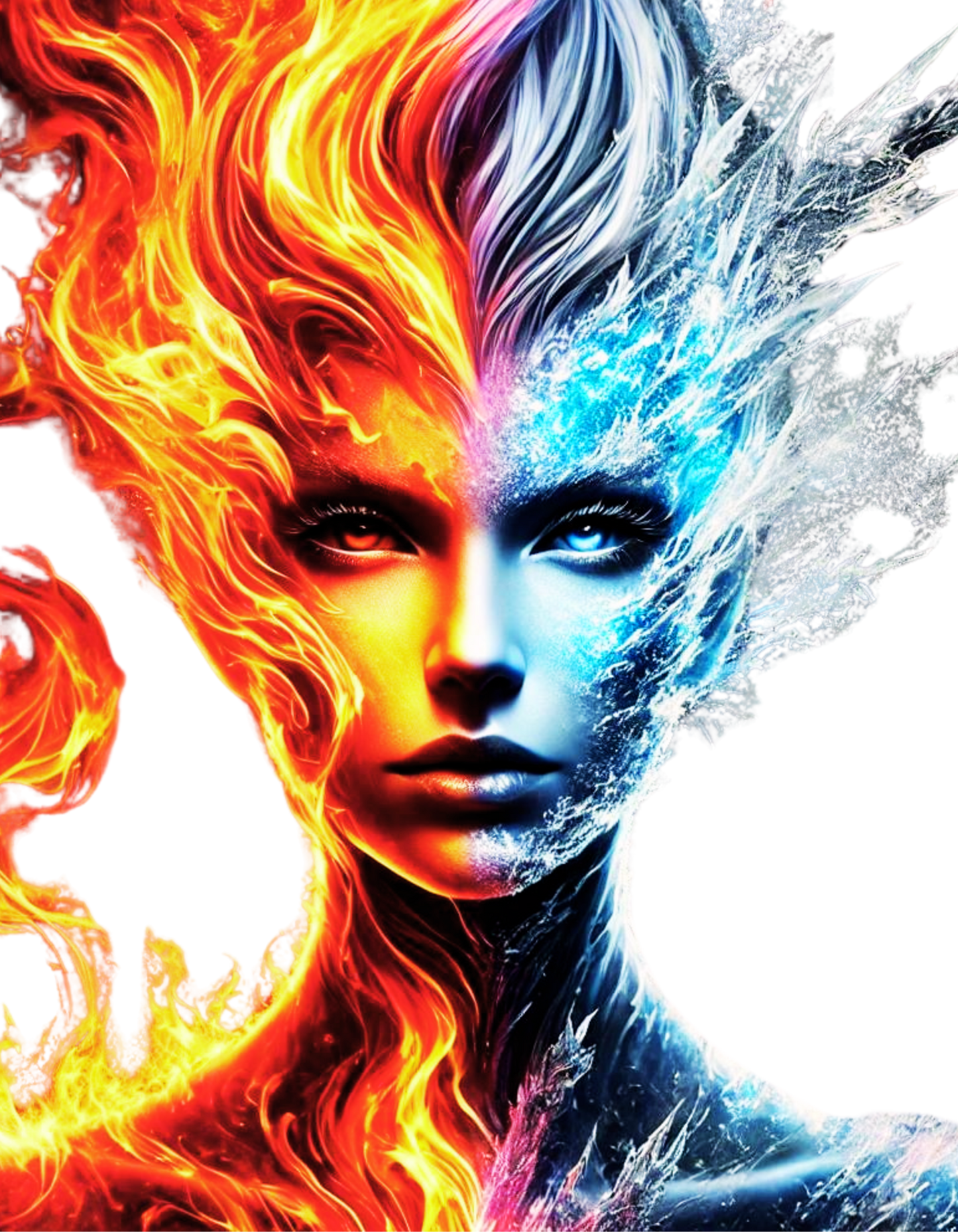 "Fire and Ice – Elemental Contrast T-Shirt"