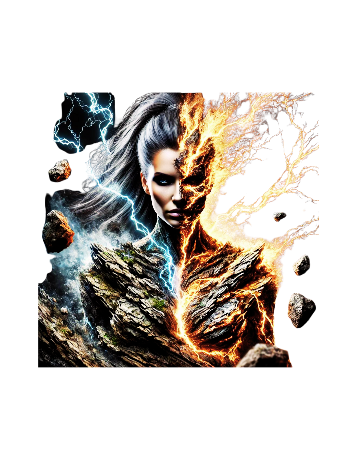 "Elemental Fury – Lightning and Lava Power T-Shirt"