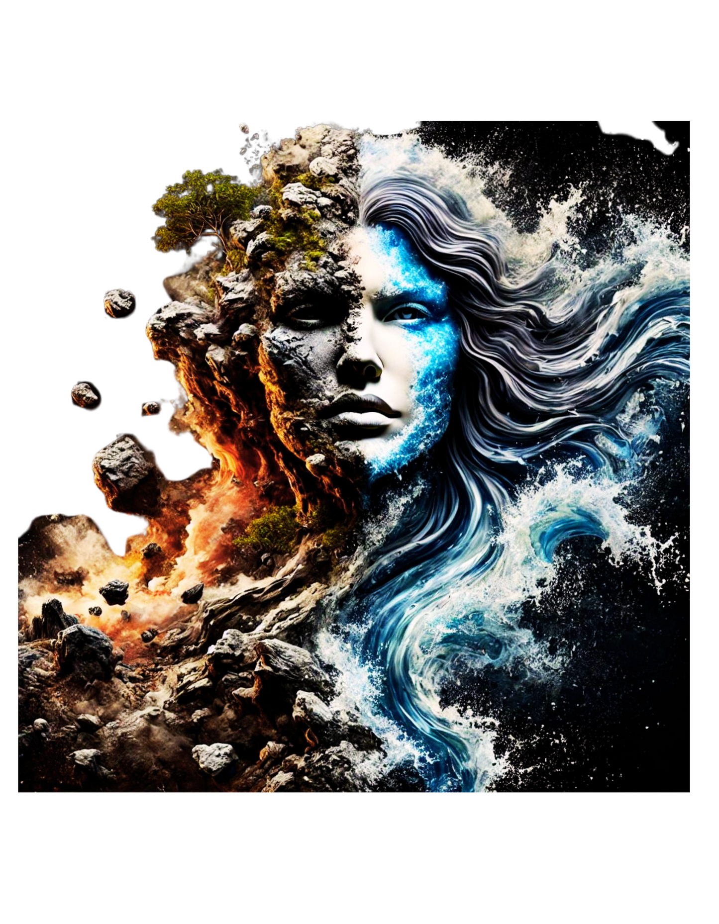 "Earth & Water Fusion – Elemental Forces T-Shirt"