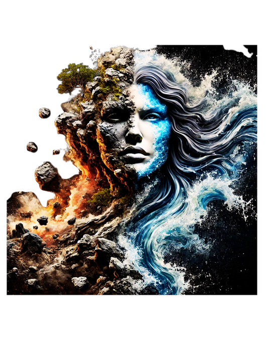 "Earth & Water Fusion – Elemental Forces T-Shirt"