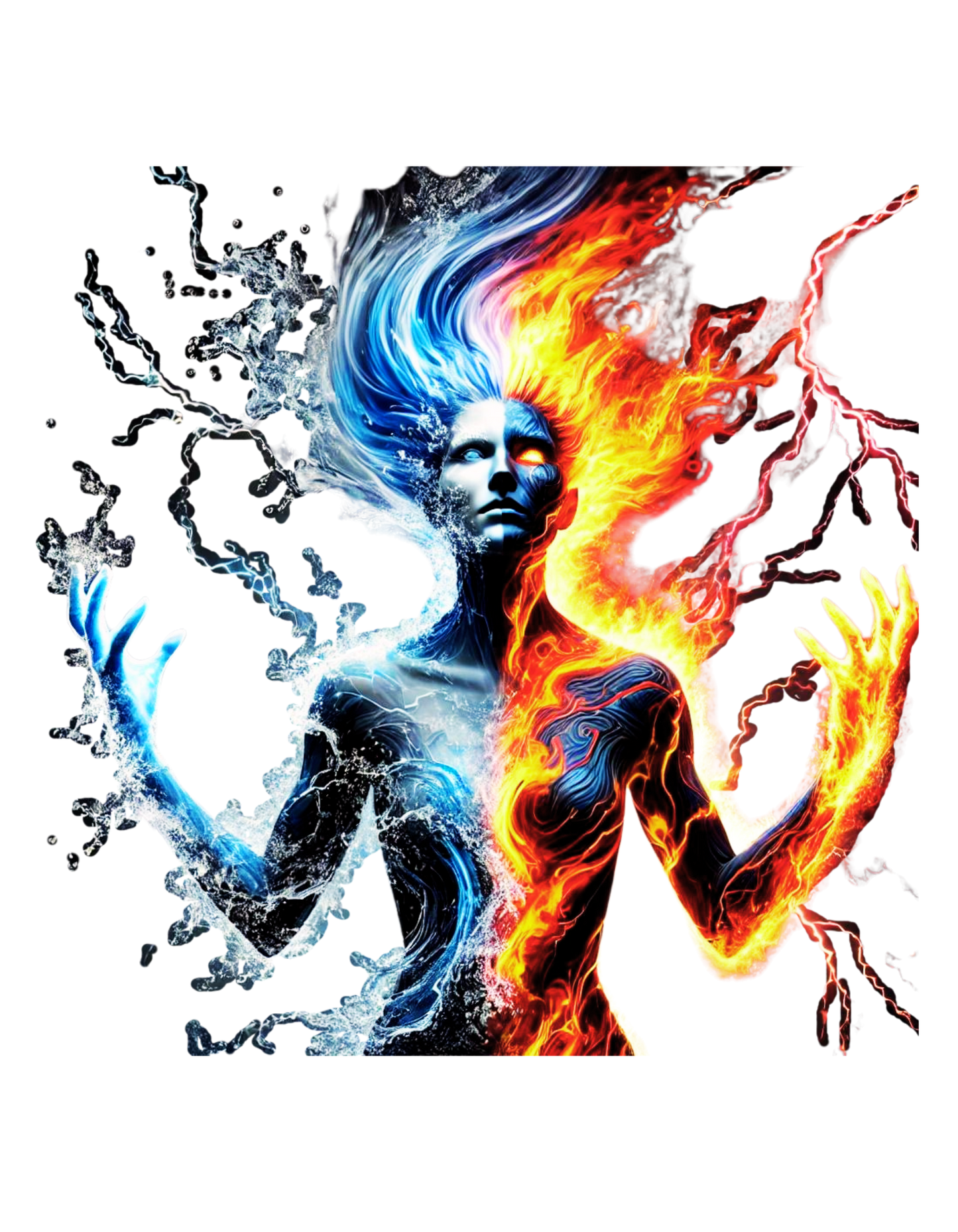 "Fury of the Elements - Fire & Water Power T-Shirt"