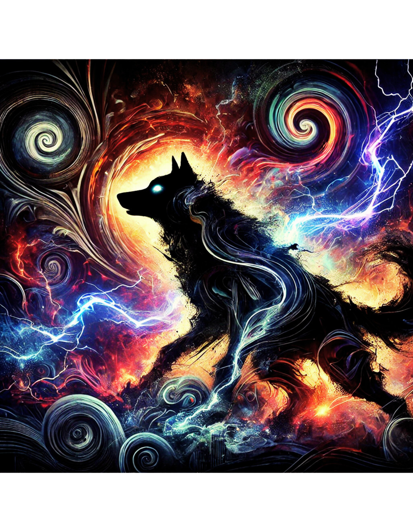 "Ethereal Wolf - Cosmic Storm T-Shirt"