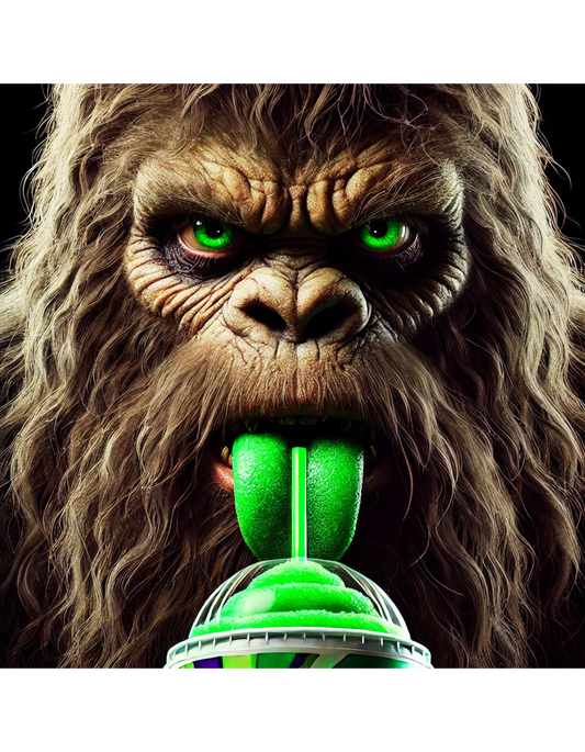 "Sasquatch Sips - Green Slushie T-Shirt"