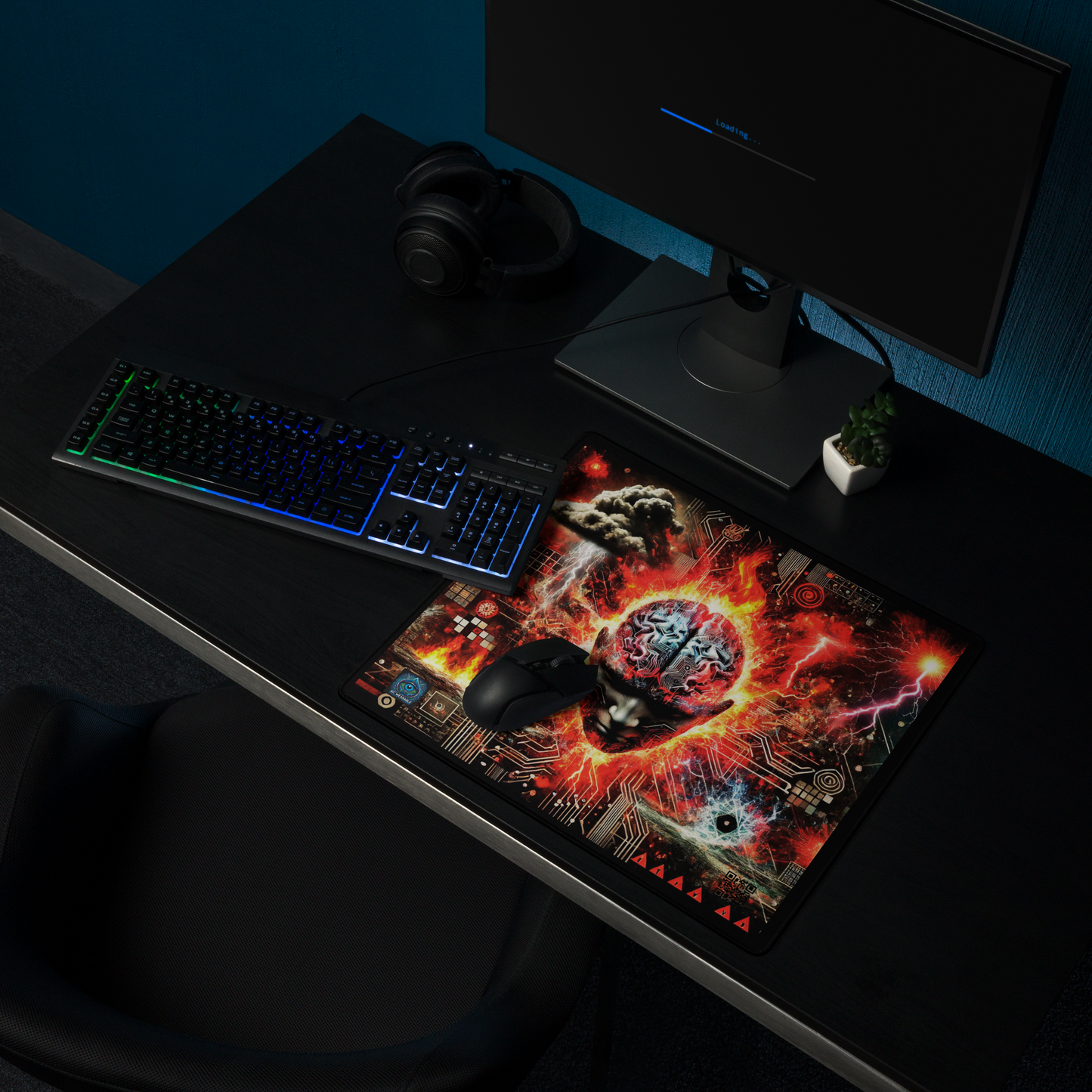 "Explosive AI Brainstorm Gaming Mouse Pad"