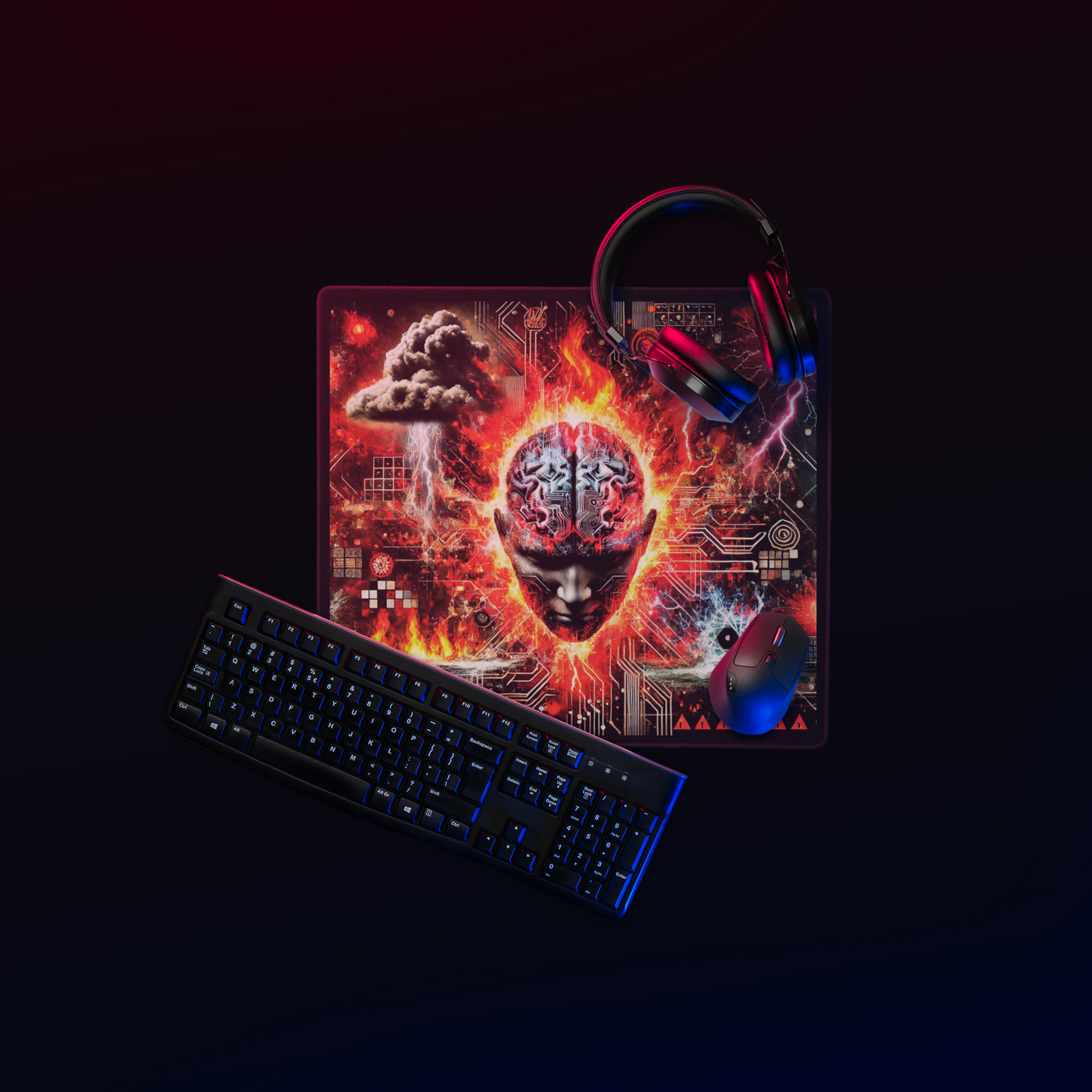 "Explosive AI Brainstorm Gaming Mouse Pad"