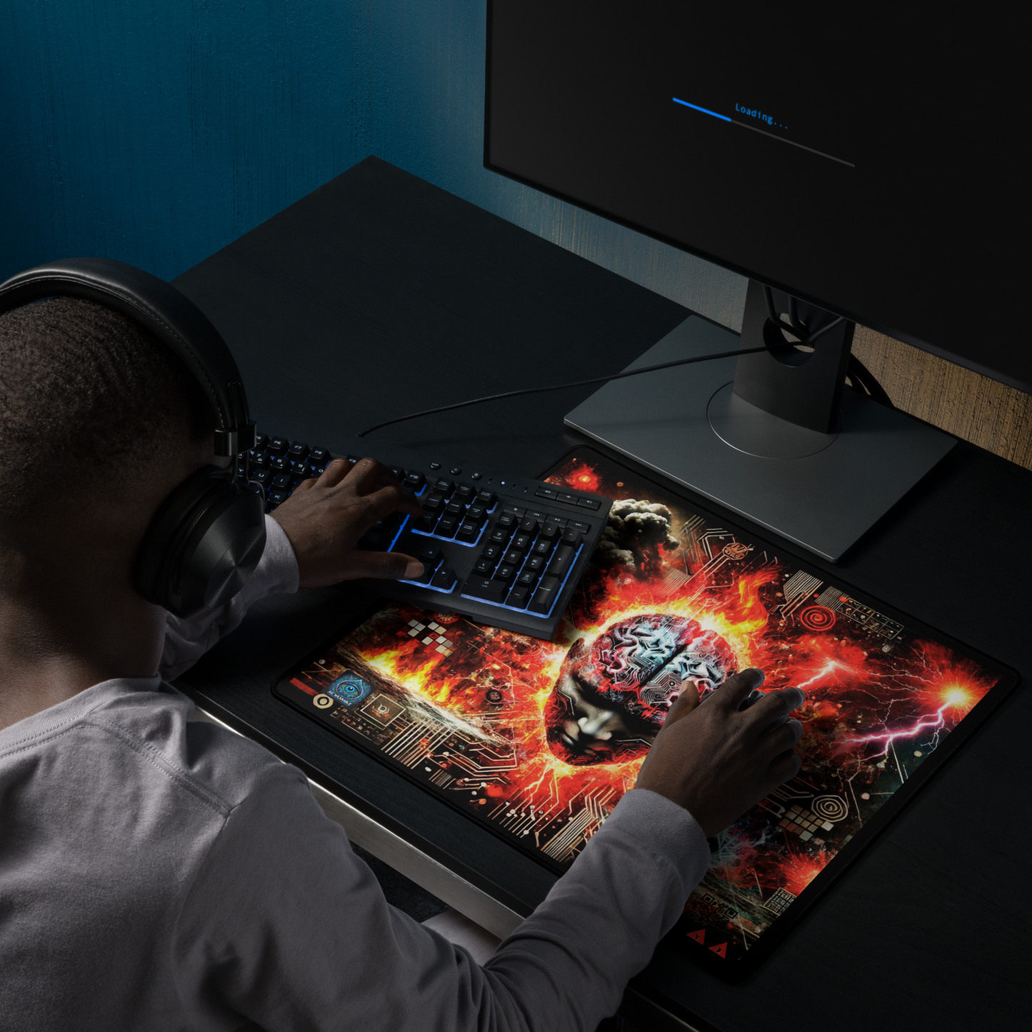 "Explosive AI Brainstorm Gaming Mouse Pad"