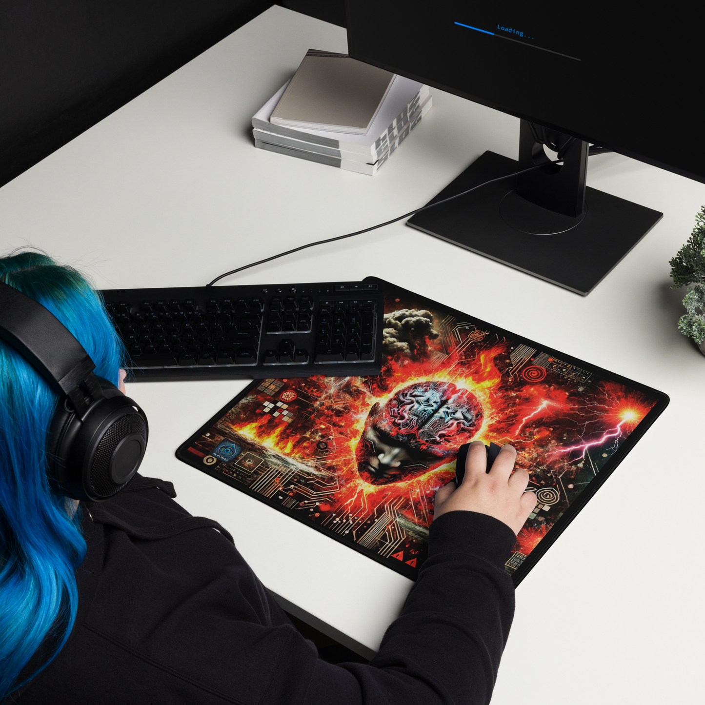 "Explosive AI Brainstorm Gaming Mouse Pad"