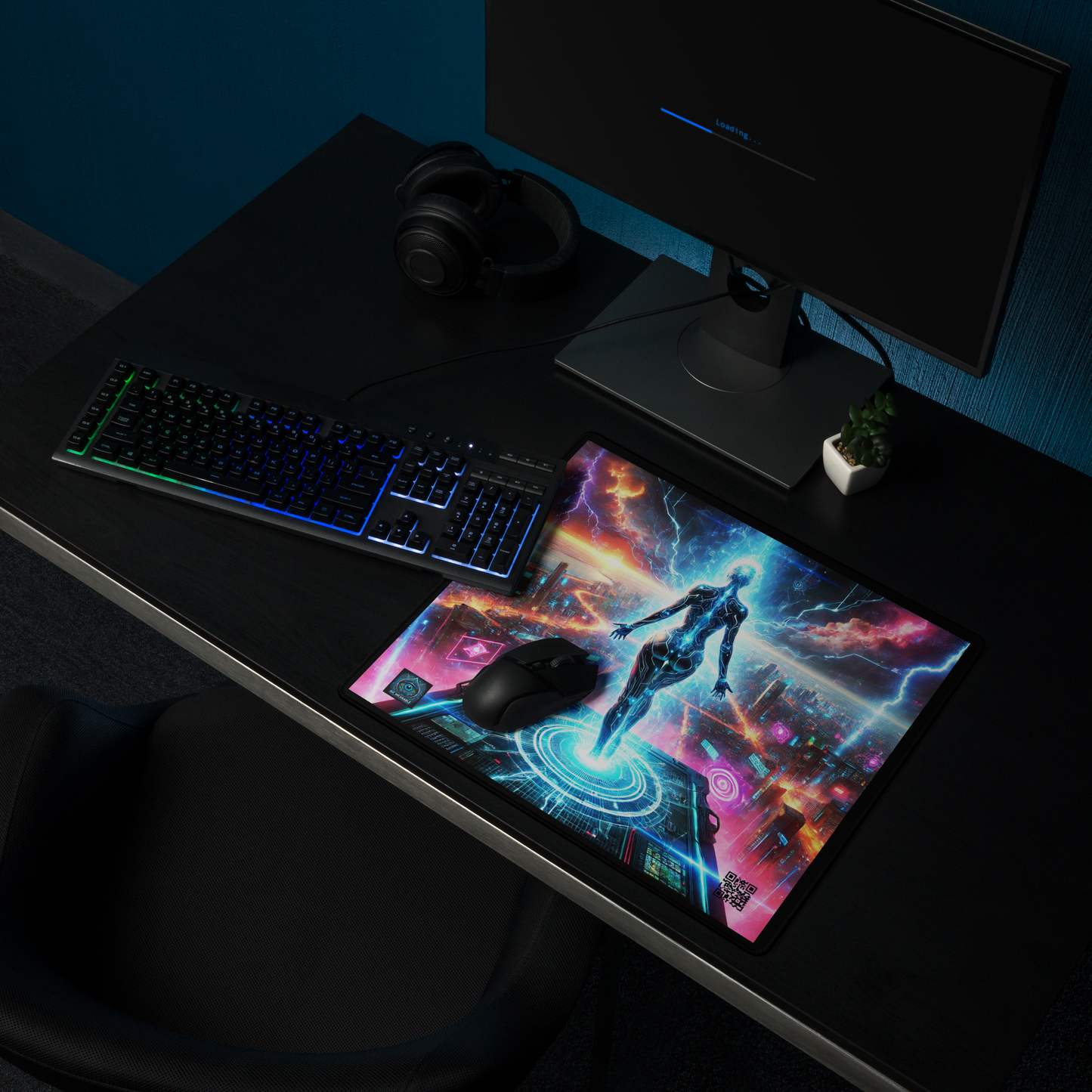 "Futuristic Cyber City Gaming Mouse Pad"