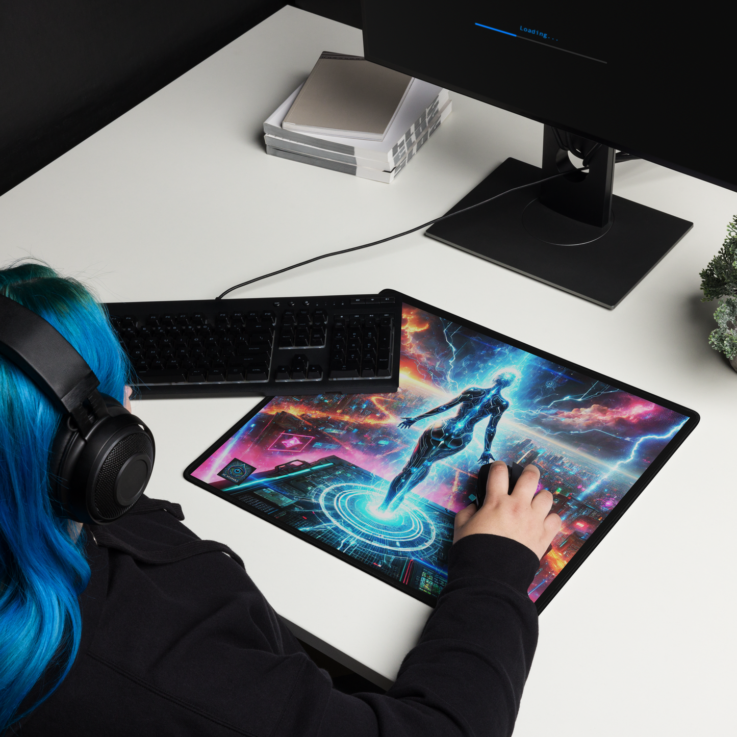 "Futuristic Cyber City Gaming Mouse Pad"