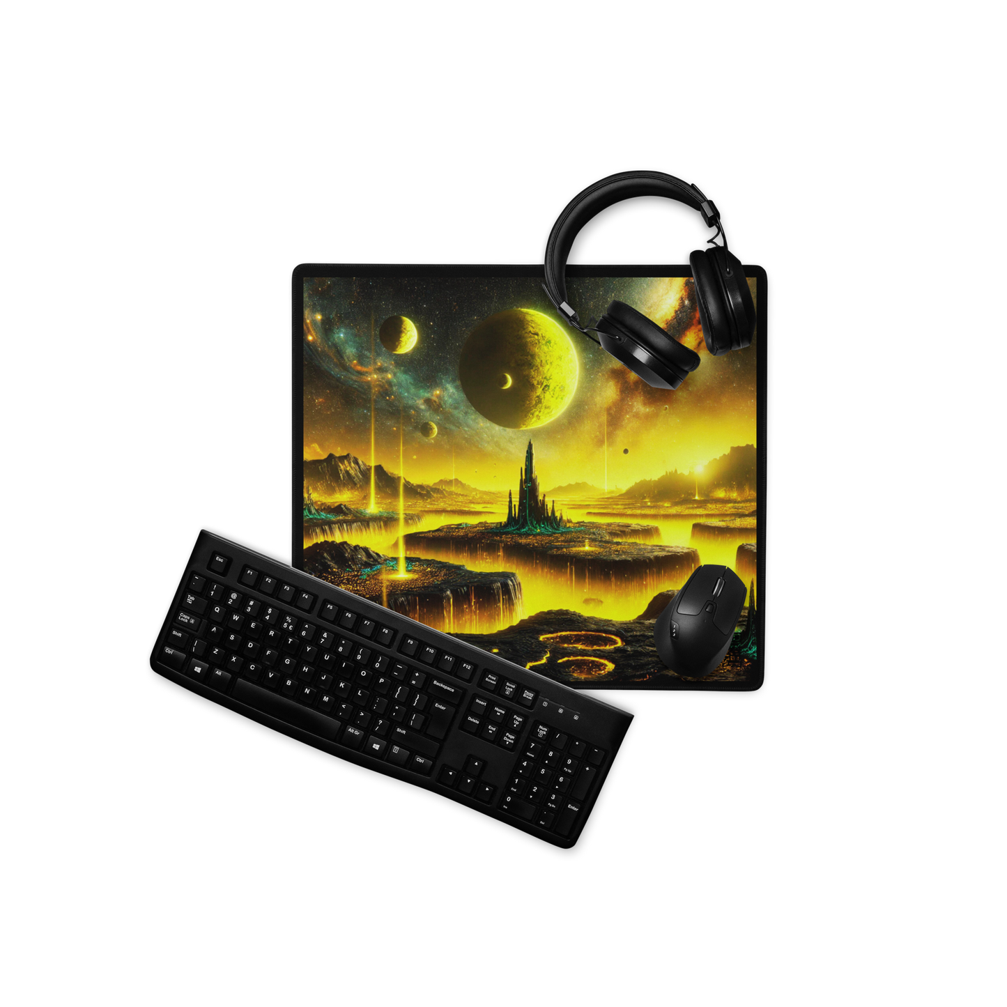 "Golden Planetary Dawn - Limited Edition Mouse Pad"