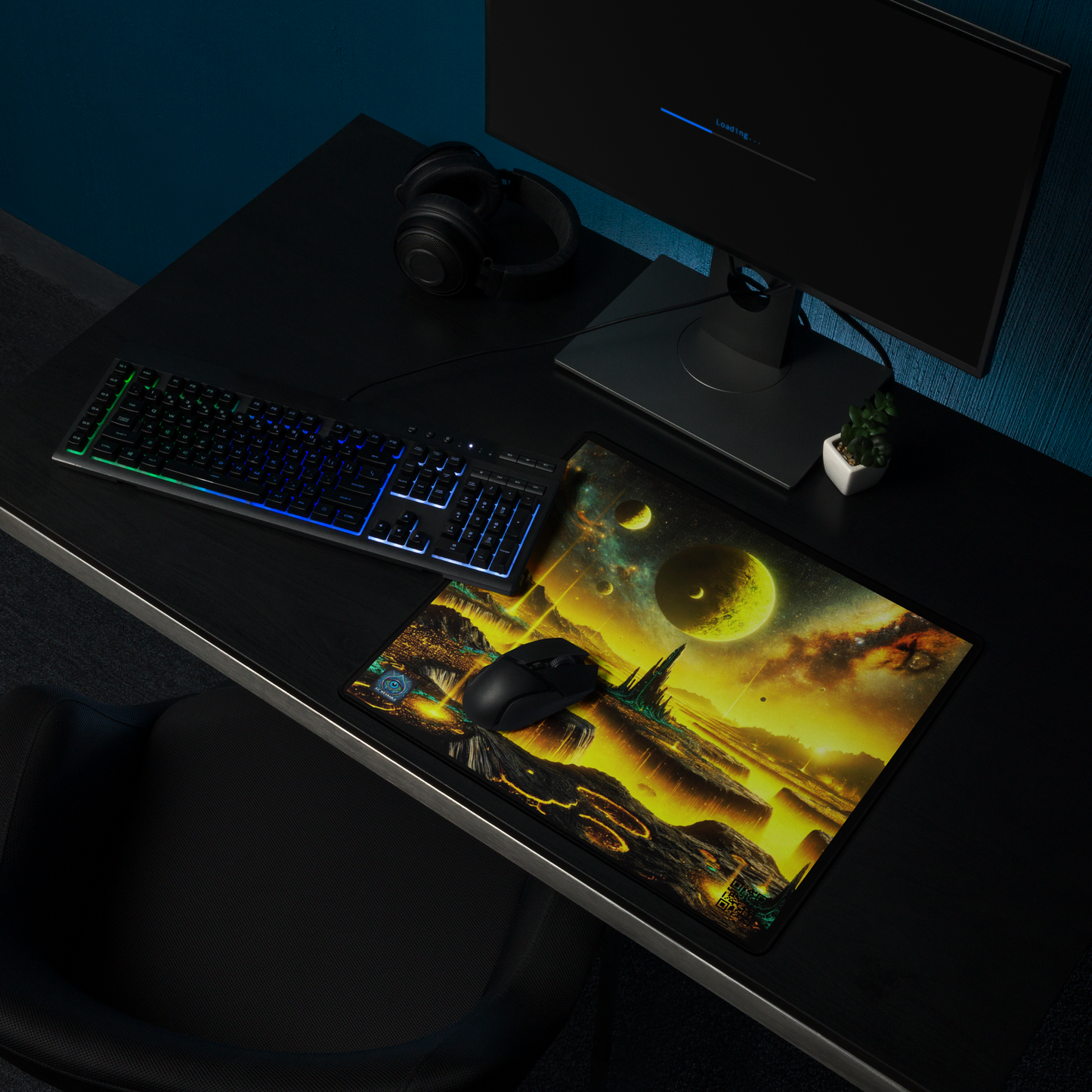 "Golden Planetary Dawn - Limited Edition Mouse Pad"