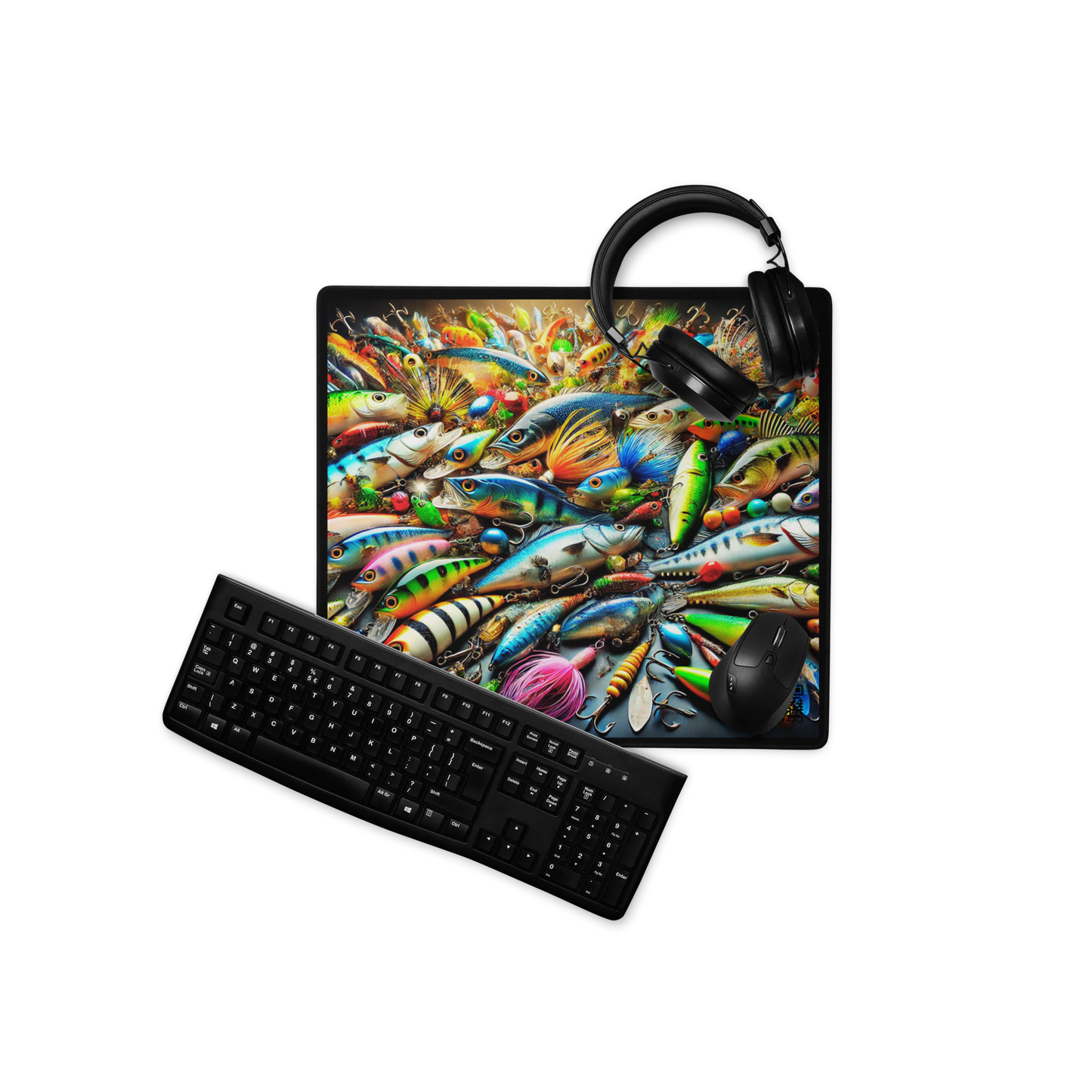 "Vibrant Fishing Lures Collection - Gaming Mouse Pad"