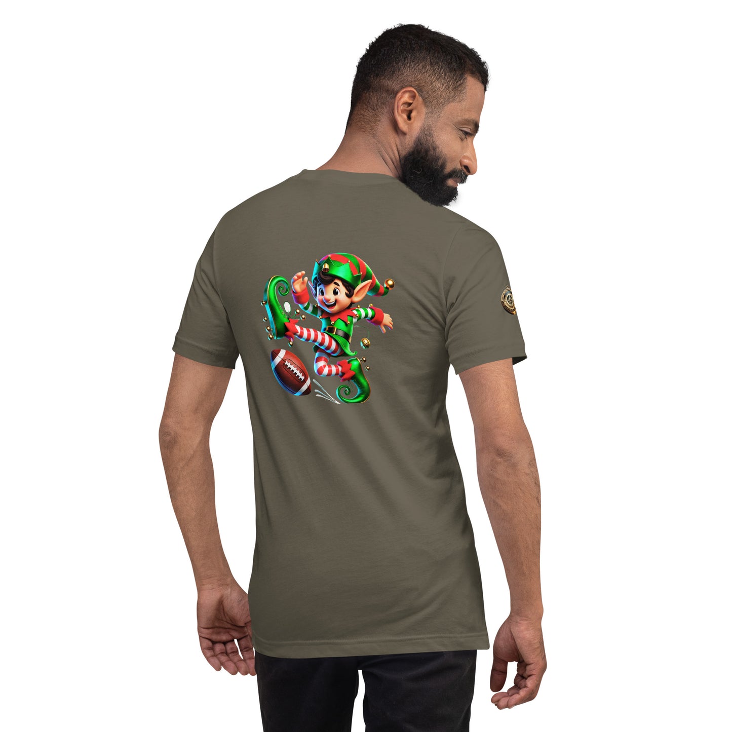 "Elf Touchdown T-Shirt – Score Big this Holiday Season!"