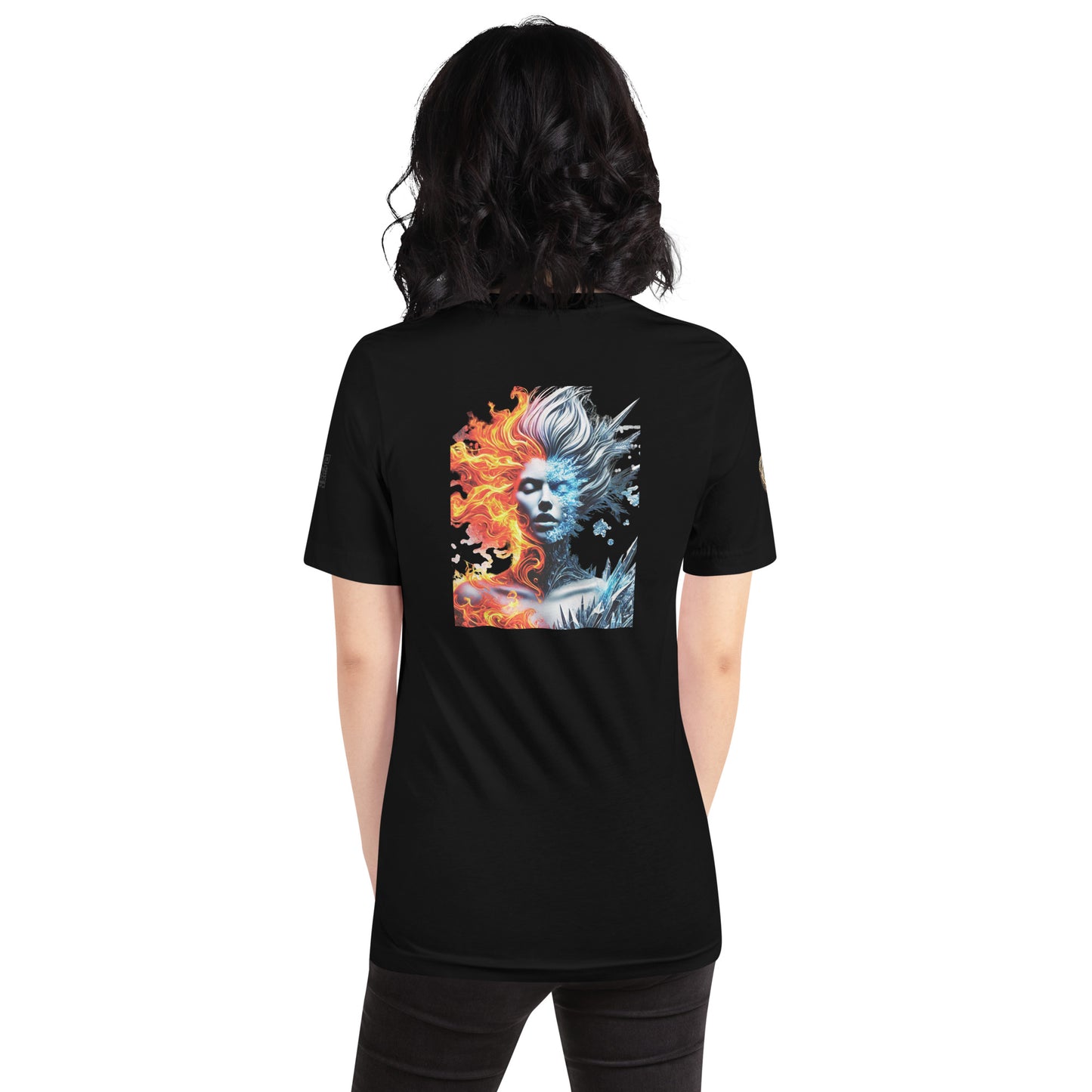 "Fire and Ice – Bold Elemental Fusion T-Shirt"