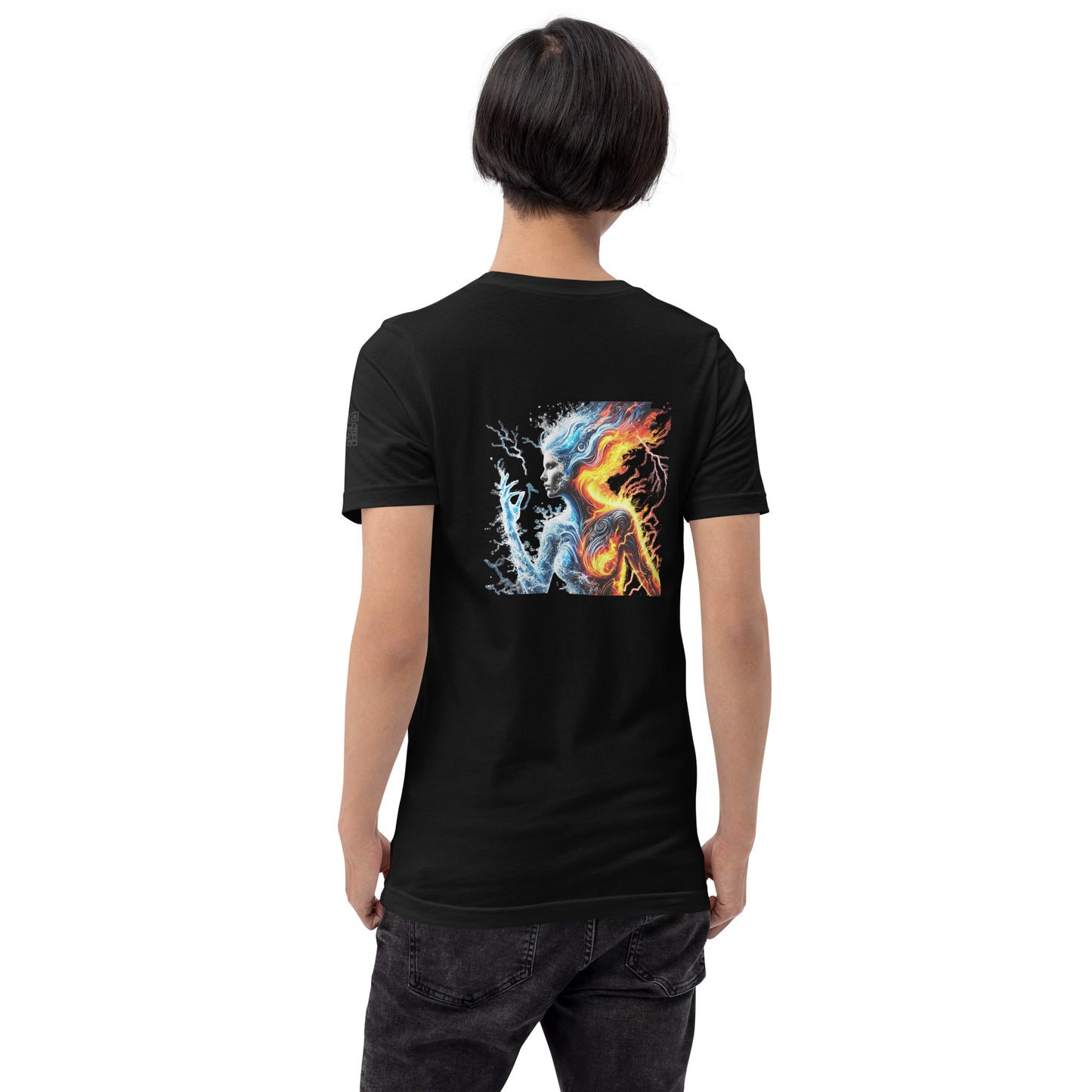 "Elemental Fusion - Fire & Water Warrior T-Shirt"