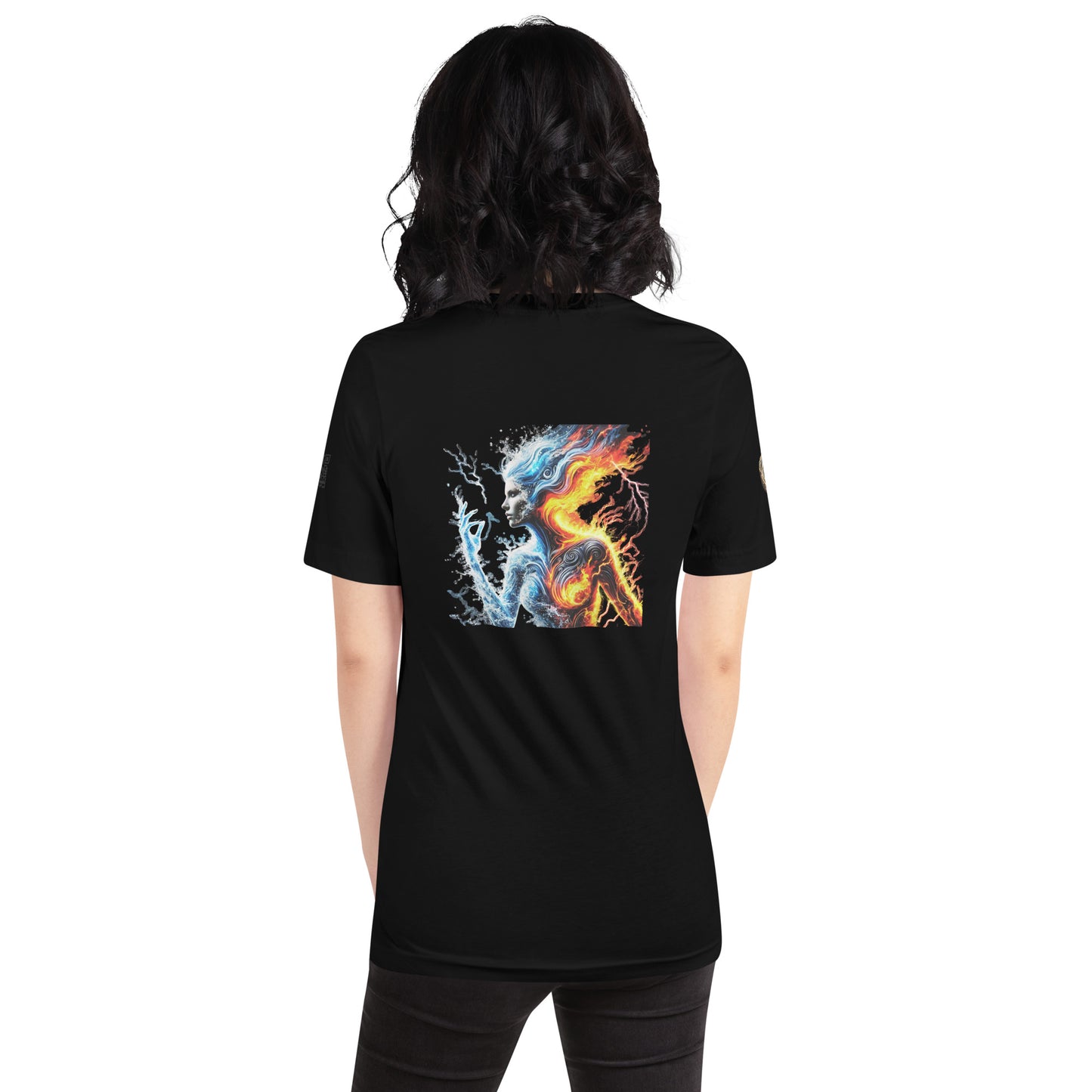 "Elemental Fusion - Fire & Water Warrior T-Shirt"