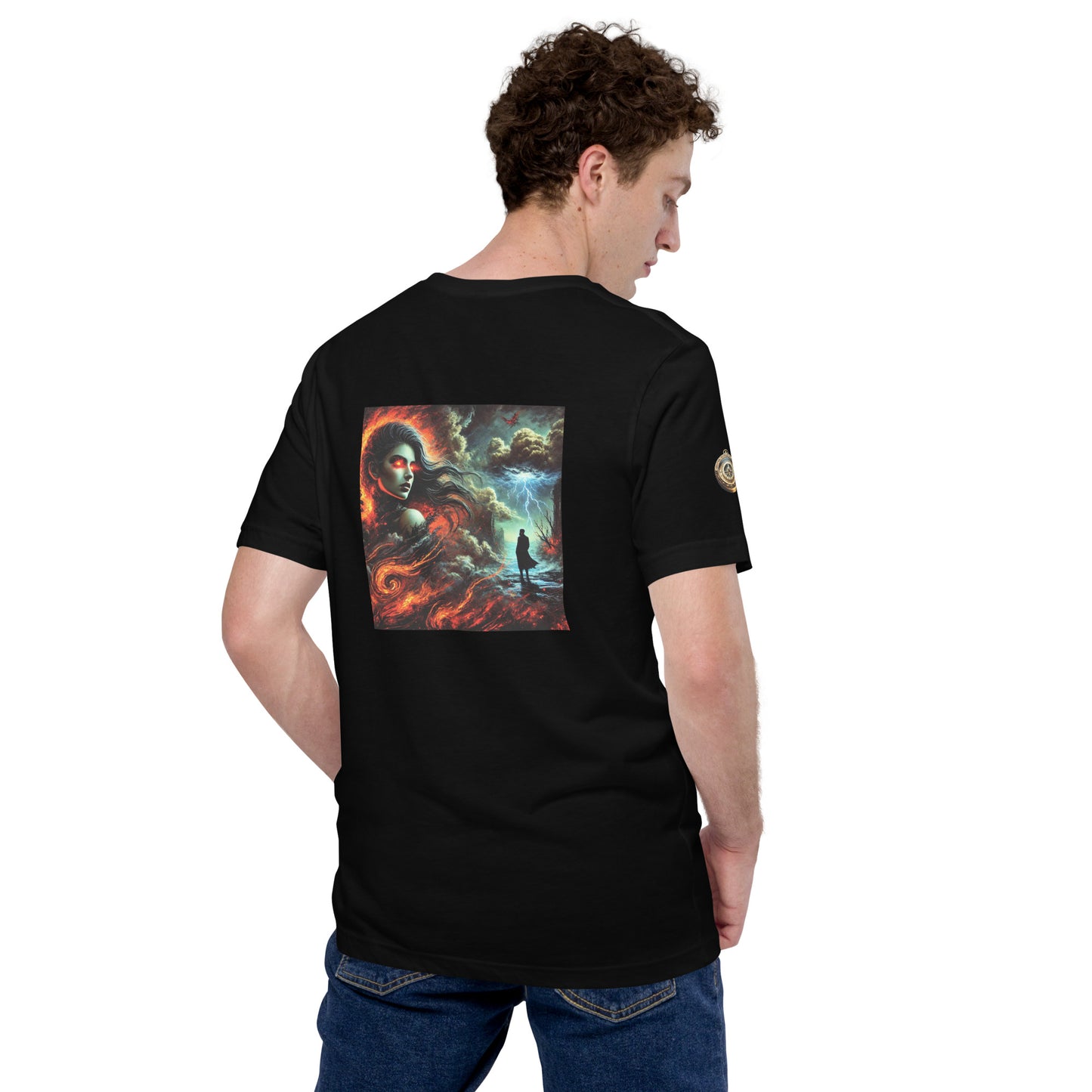 "The Fiery Gaze - Dark Fantasy T-Shirt"