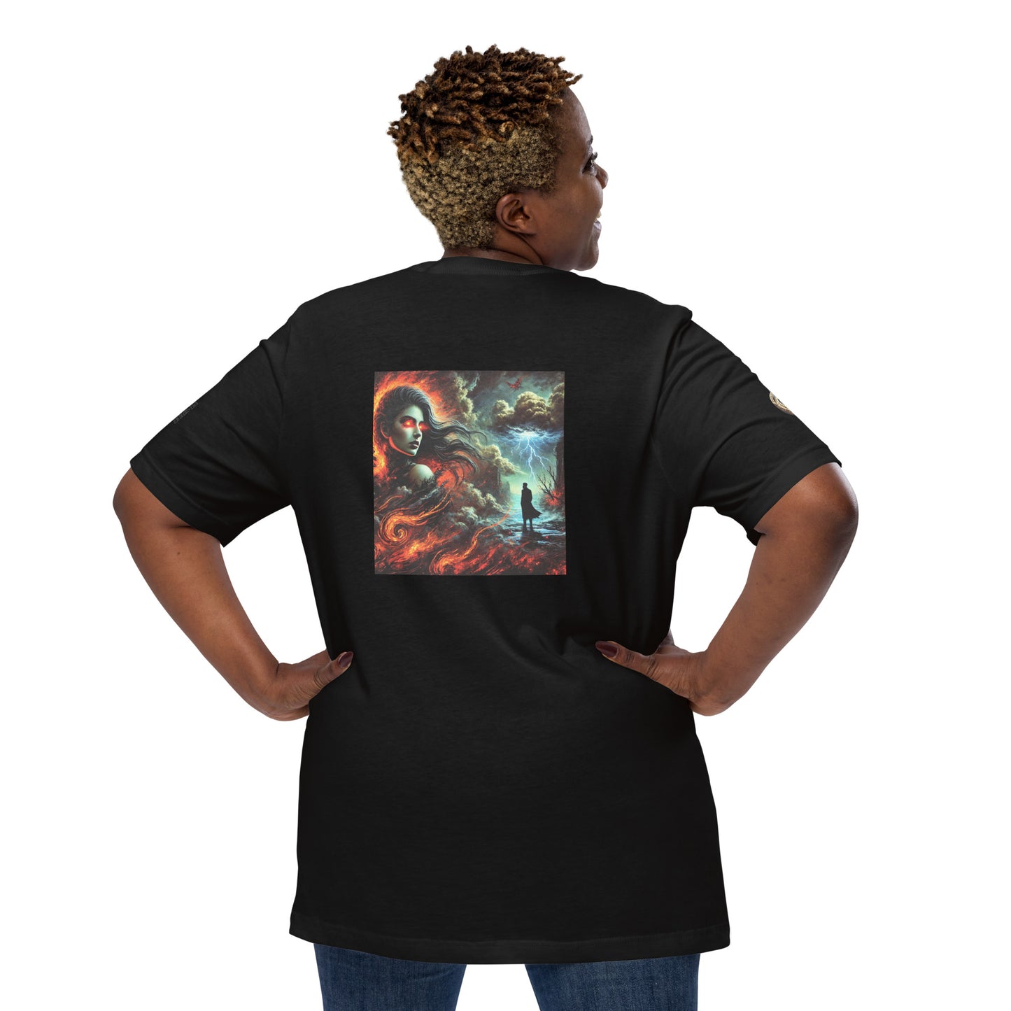 "The Fiery Gaze - Dark Fantasy T-Shirt"