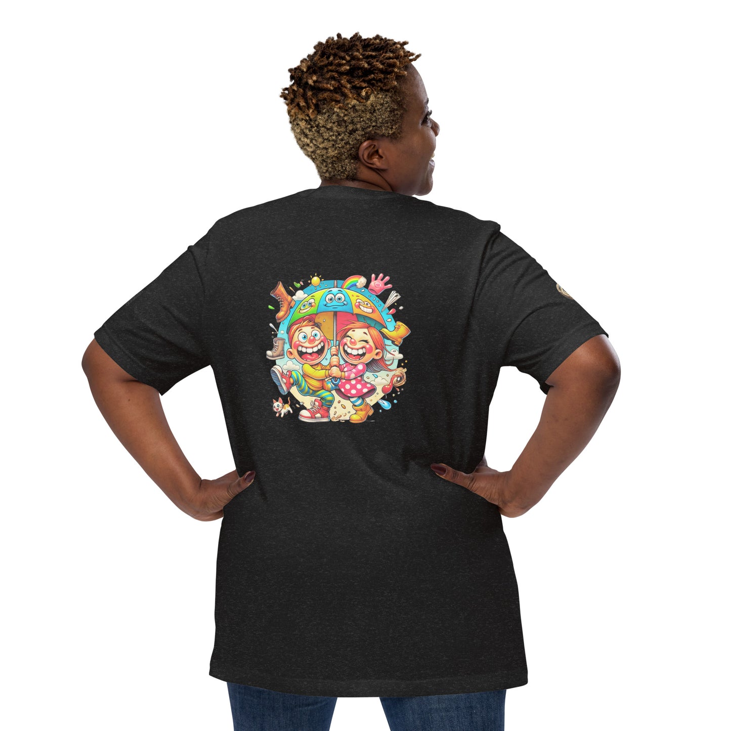 "Umbrella Fun - Joyful Cartoon Adventure Limited Edition T-Shirt"