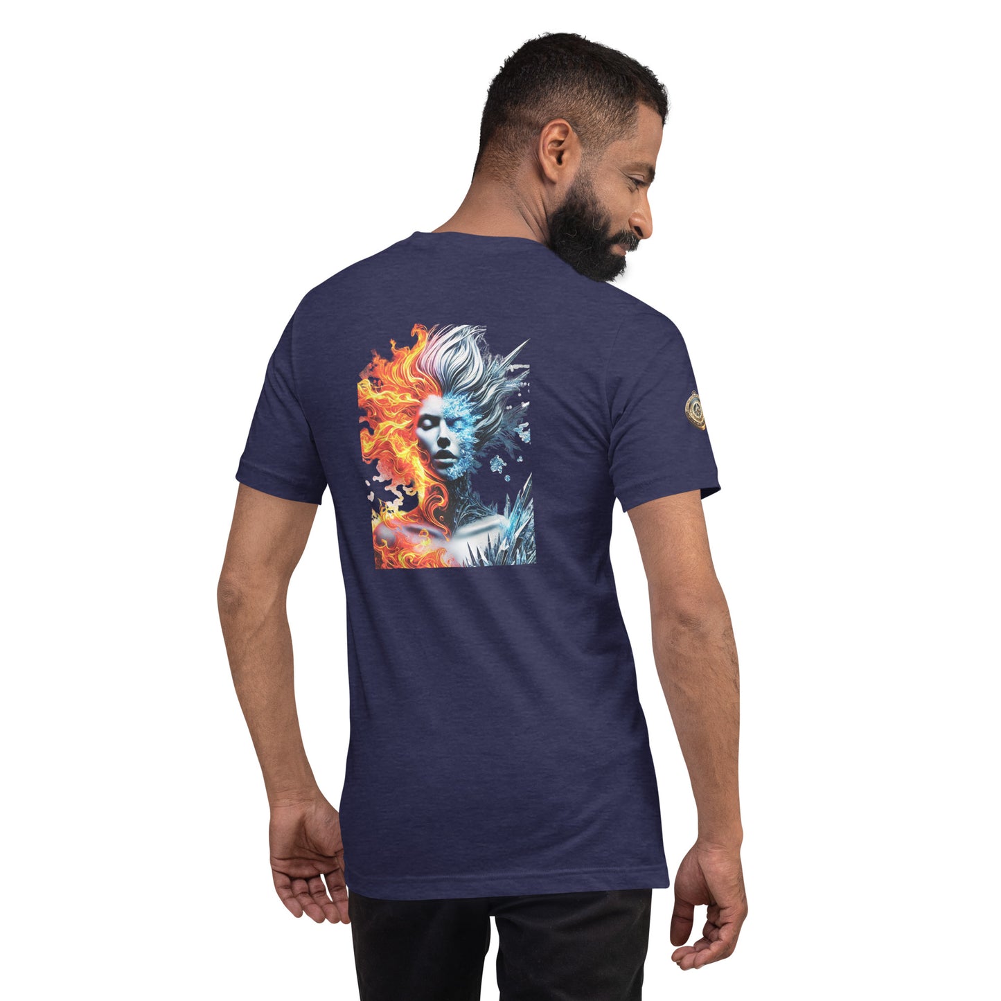 "Fire and Ice – Bold Elemental Fusion T-Shirt"