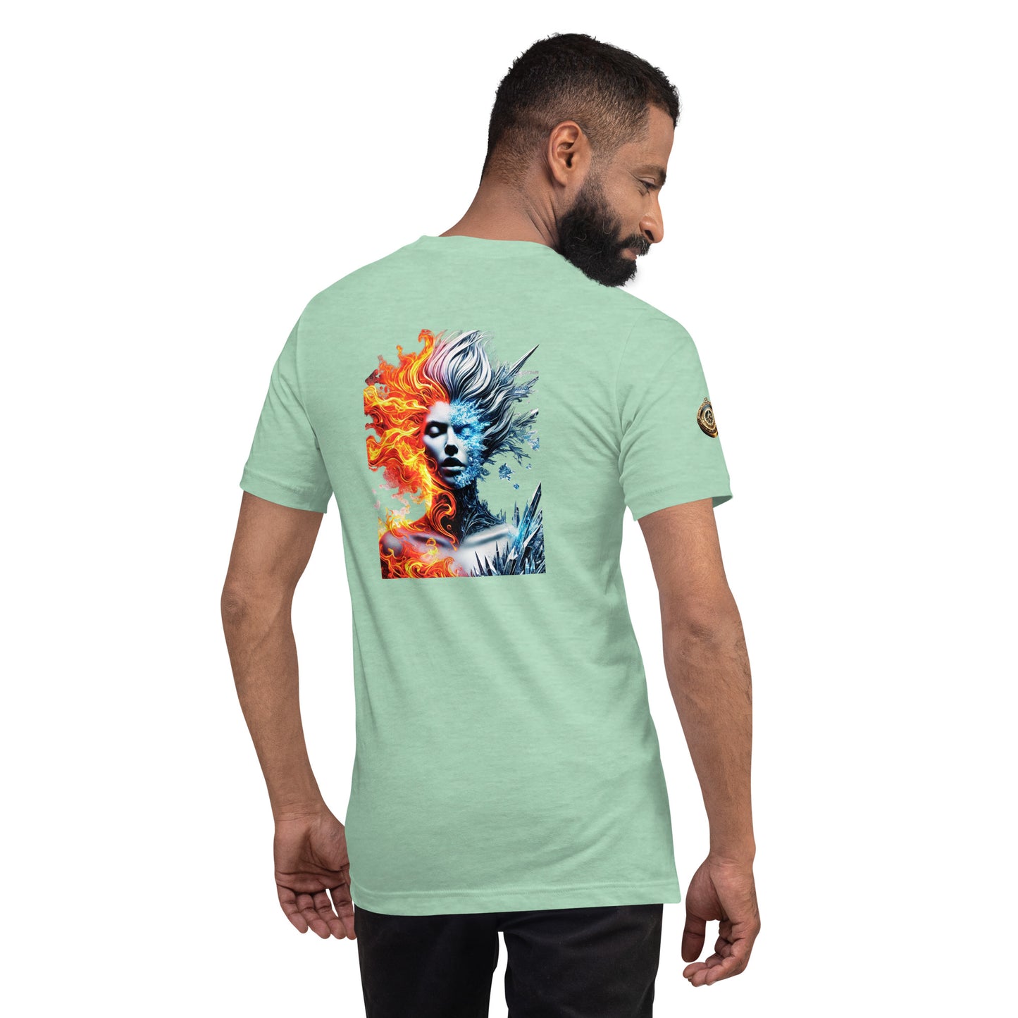 "Fire and Ice – Bold Elemental Fusion T-Shirt"