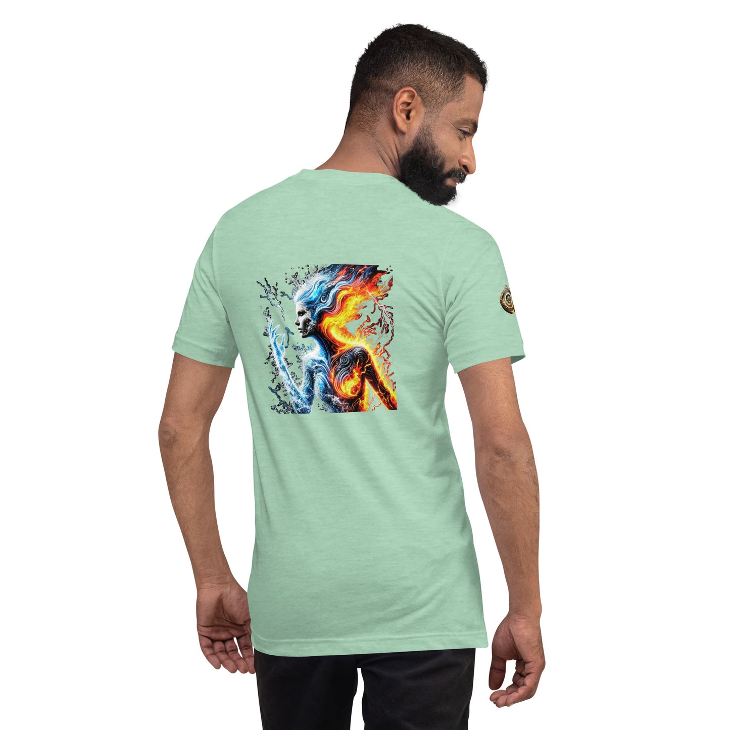 "Elemental Fusion - Fire & Water Warrior T-Shirt"