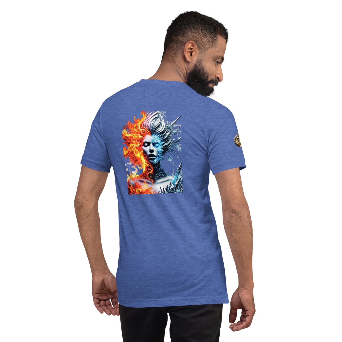 "Fire and Ice – Bold Elemental Fusion T-Shirt"