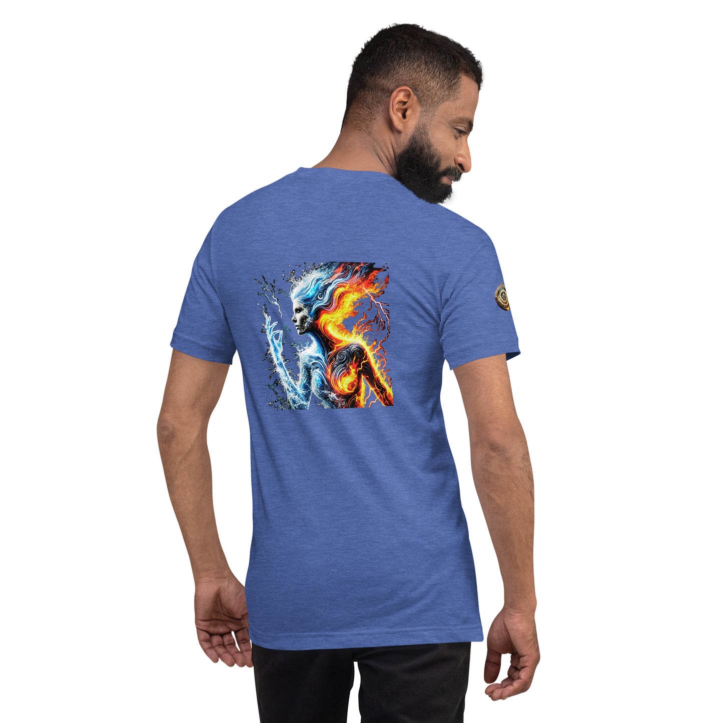 "Elemental Fusion - Fire & Water Warrior T-Shirt"