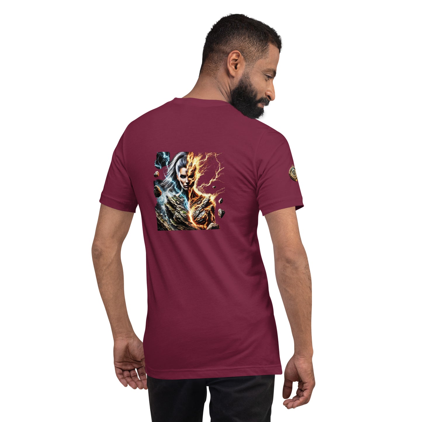 "Elemental Fury – Lightning and Lava Power T-Shirt"