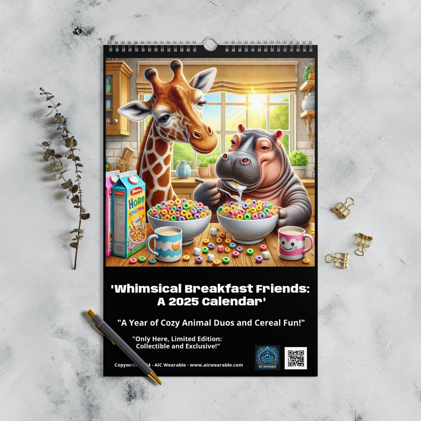 "Whimsical Breakfast Friends: A 2025 Calendar' AIC Exclusive"