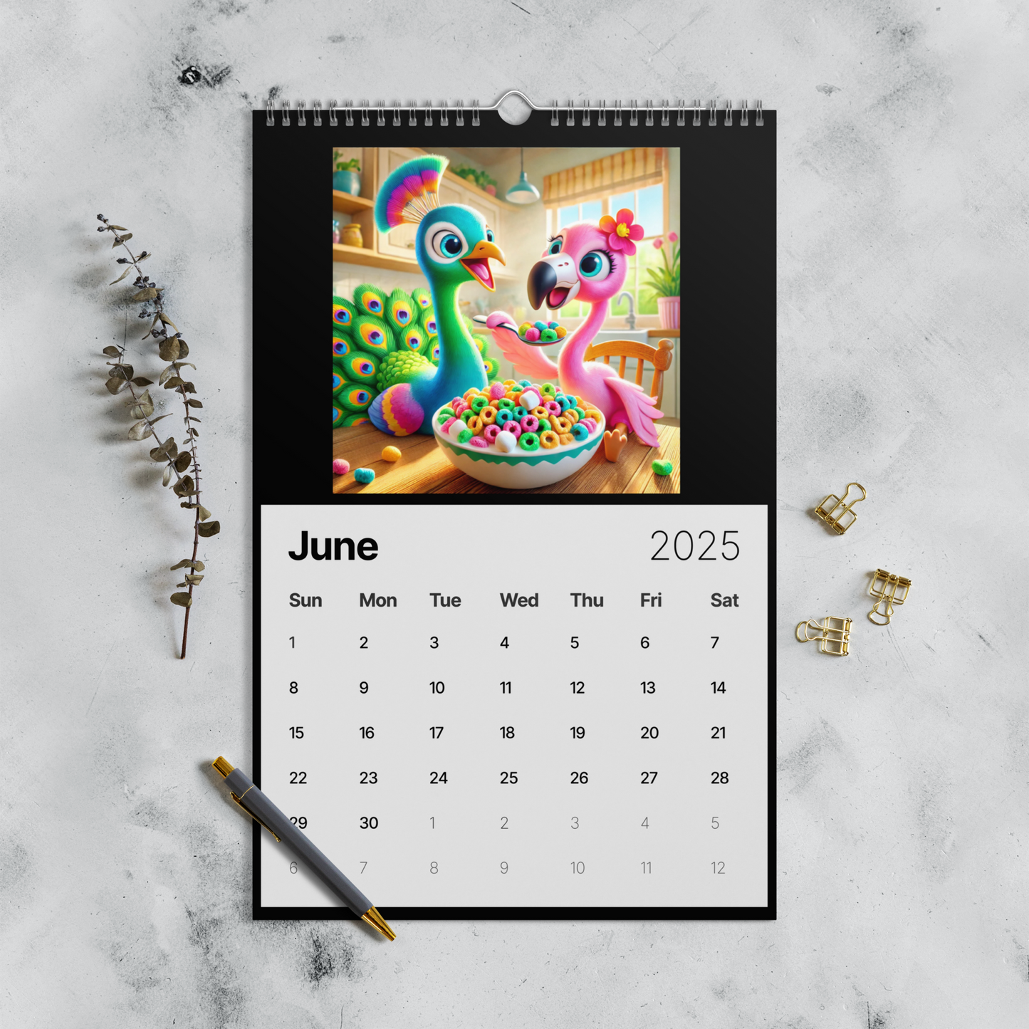 "Whimsical Breakfast Friends: A 2025 Calendar' AIC Exclusive"